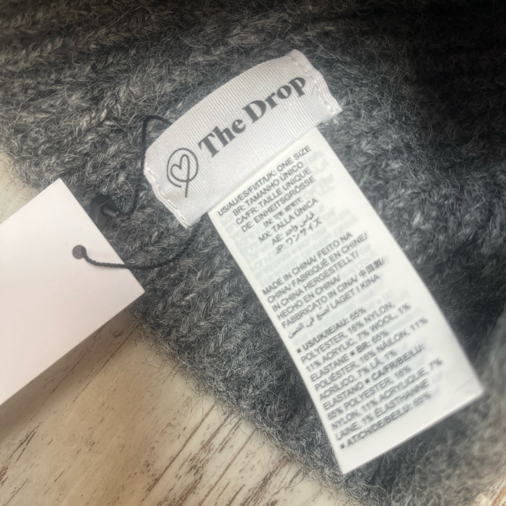 NWT The Drop Ribbed Knit Knot Beanie – Heather Gray, One Size - Picture 8 of 10